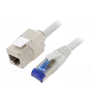 Extender RJ45 | S/FTP | 6a | stranded | Cu | LSZH | grey | 2m | 26AWG