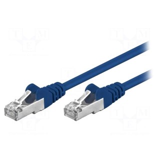 Patch cord | F/UTP | 5e | stranded | CCA | PVC | blue | 1m | 26AWG