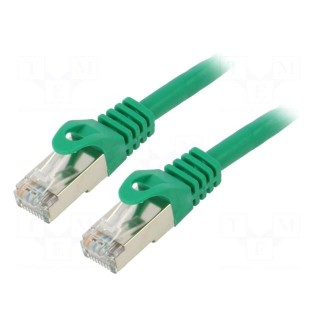 Patch cord | F/UTP | 5e | stranded | CCA | PVC | green | 15m | 26AWG | Cores: 8