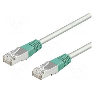 Patch cord | F/UTP | 5e | stranded | CCA | PVC | grey | 1m | 26AWG