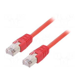 Patch cord | F/UTP | 5e | stranded | CCA | PVC | red | 1m | 26AWG | Cablexpert