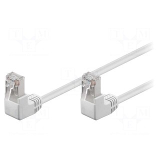 Patch cord | F/UTP | 5e | stranded | CCA | PVC | white | 250mm | 26AWG