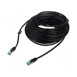 Patch cord | F/UTP | 5e | stranded | Cu | PVC | black | 20m | 26AWG