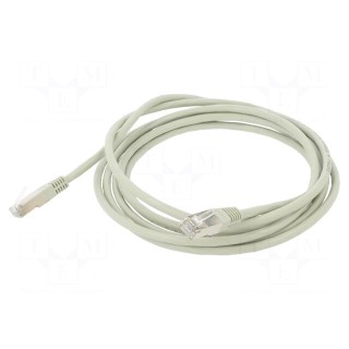 Patch cord | F/UTP | 6 | grey | 3m | RJ45 plug,both sides | 26AWG