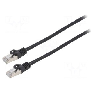 Patch cord | F/UTP | 6 | stranded | CCA | PVC | black | 0.25m | 26AWG | 10pcs.