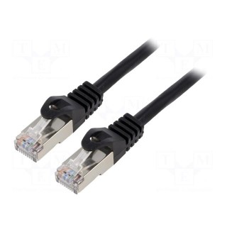 Patch cord | F/UTP | 6 | stranded | CCA | PVC | black | 0.5m | 26AWG | Cores: 8