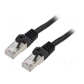 Patch cord | F/UTP | 6 | stranded | CCA | PVC | black | 15m | 26AWG | Cores: 8