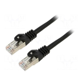 Patch cord | F/UTP | 6 | stranded | CCA | PVC | black | 1m | 26AWG | Cores: 8