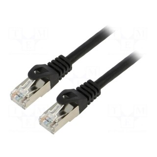 Patch cord | F/UTP | 6 | stranded | CCA | PVC | black | 3m | 26AWG | Cores: 8