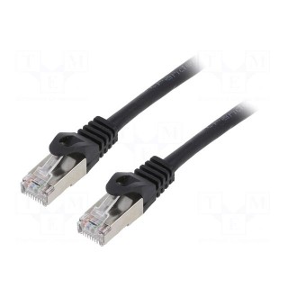 Patch cord | F/UTP | 6 | stranded | CCA | PVC | black | 0.5m | RJ45 plug