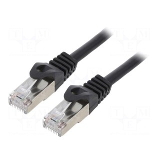 Patch cord | F/UTP | 6 | stranded | CCA | PVC | black | 2m | RJ45 plug | 26AWG