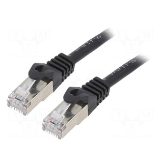 Patch cord | F/UTP | 6 | stranded | CCA | PVC | black | 3m | RJ45 plug | 26AWG