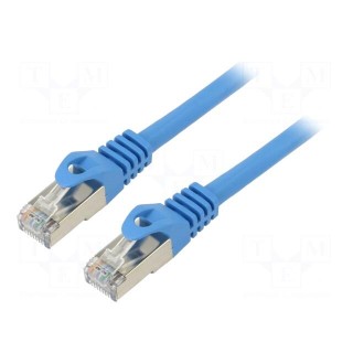 Patch cord | F/UTP | 6 | stranded | CCA | PVC | blue | 5m | 26AWG | Cores: 8