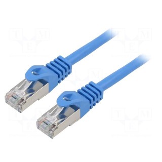 Patch cord | F/UTP | 6 | stranded | CCA | PVC | blue | 1.5m | 26AWG | Cores: 8