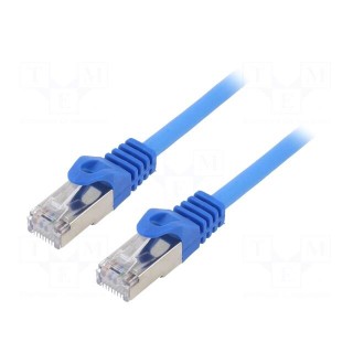 Patch cord | F/UTP | 6 | stranded | CCA | PVC | blue | 1m | RJ45 plug | 26AWG