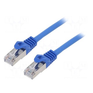 Patch cord | F/UTP | 6 | stranded | CCA | PVC | blue | 0.5m | RJ45 plug
