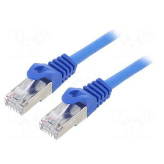 Patch cord | F/UTP | 6 | stranded | CCA | PVC | blue | 3m | RJ45 plug | 26AWG