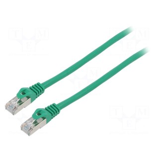 Patch cord | F/UTP | 6 | stranded | CCA | PVC | green | 0.25m | 26AWG | 10pcs.