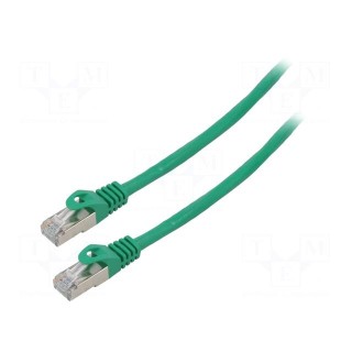 Patch cord | F/UTP | 6 | stranded | CCA | PVC | green | 10m | 26AWG | Cores: 8