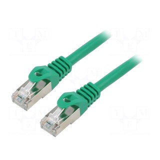 Patch cord | F/UTP | 6 | stranded | CCA | PVC | green | 1m | 26AWG | Cores: 8
