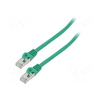Patch cord | F/UTP | 6 | stranded | CCA | PVC | green | 2m | 26AWG | Cores: 8