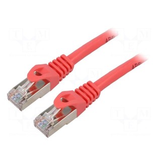 Patch cord | F/UTP | 6 | stranded | CCA | PVC | red | 15m | 26AWG | Cores: 8