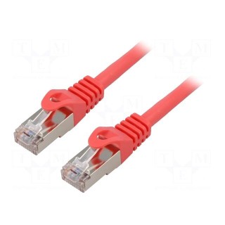 Patch cord | F/UTP | 6 | stranded | CCA | PVC | red | 0.25m | 26AWG | Cores: 8