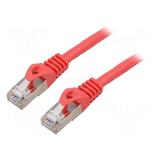 Patch cord | F/UTP | 6 | stranded | CCA | PVC | red | 0.5m | 26AWG | Cores: 8