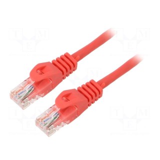 Patch cord | U/UTP | 6 | stranded | CCA | PVC | red | 3m | 26AWG | Cores: 8
