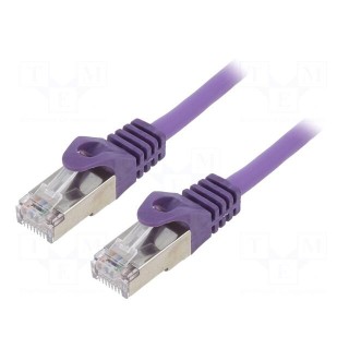 Patch cord | F/UTP | 6 | stranded | CCA | PVC | violet | 3m | RJ45 plug