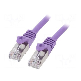 Patch cord | F/UTP | 6 | stranded | CCA | PVC | violet | 0.5m | RJ45 plug