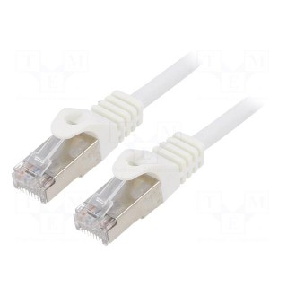 Patch cord | F/UTP | 6 | stranded | CCA | PVC | white | 0.5m | RJ45 plug