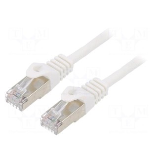 Patch cord | F/UTP | 6 | stranded | CCA | PVC | white | 3m | RJ45 plug | 26AWG