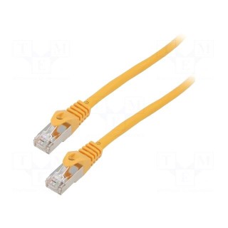 Patch cord | F/UTP | 6 | stranded | CCA | PVC | yellow | 0.25m | 26AWG | 1pcs.