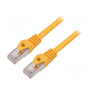 Patch cord | F/UTP | 6 | stranded | CCA | PVC | yellow | 1m | 26AWG | Cores: 8
