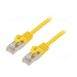 Patch cord | F/UTP | 6 | stranded | CCA | PVC | yellow | 1m | RJ45 plug