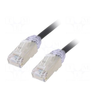Patch cord | F/UTP,TX6A-28™ | 6a | solid | Cu | LSZH | black | 0.5m | 28AWG