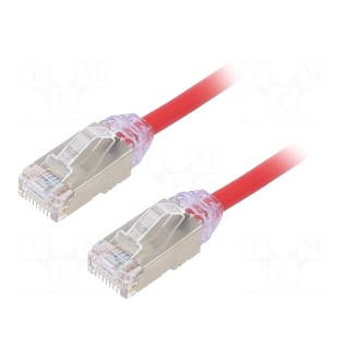 Patch cord | F/UTP,TX6A-28™ | 6a | solid | Cu | LSZH | red | 1m | 28AWG