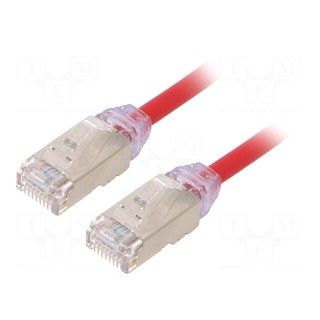 Patch cord | F/UTP,TX6A-28™ | 6a | solid | Cu | LSZH | red | 3m | 28AWG
