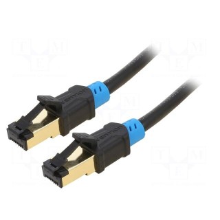 Patch cord | S/FTP | 6 | Cu | PVC | black | 15m | RJ45 plug,both sides