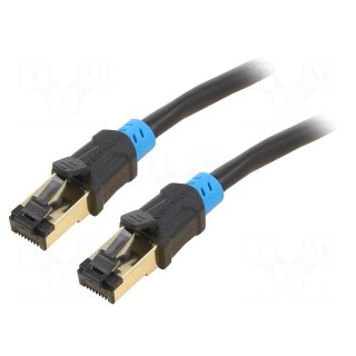 Patch cord | S/FTP | 6 | Cu | PVC | black | 2m | RJ45 plug,both sides