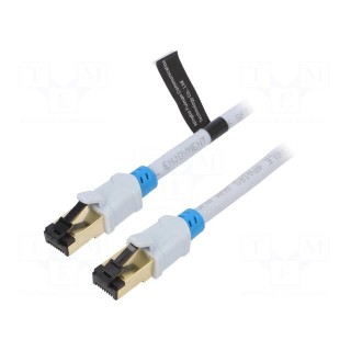 Patch cord | S/FTP | 6 | OFC | PVC | grey | 0.75m | RJ45 plug,both sides