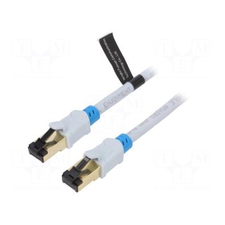 Patch cord | S/FTP | 6 | OFC | PVC | grey | 1.5m | RJ45 plug,both sides