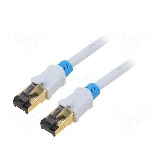Patch cord | S/FTP | 6 | OFC | PVC | grey | 10m | RJ45 plug,both sides