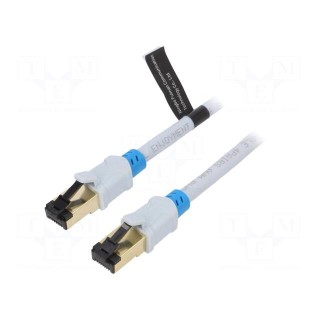Patch cord | S/FTP | 6 | OFC | PVC | grey | 15m | RJ45 plug,both sides