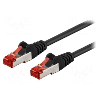Patch cord | S/FTP | 6 | stranded | CCA | PVC | black | 0.5m | 27AWG