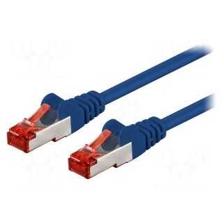 Patch cord | S/FTP | 6 | stranded | CCA | PVC | blue | 0.5m | 27AWG
