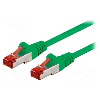 Patch cord | S/FTP | 6 | stranded | CCA | PVC | green | 0.25m | 27AWG