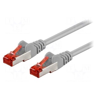 Patch cord | S/FTP | 6 | stranded | CCA | PVC | grey | 0.25m | 27AWG