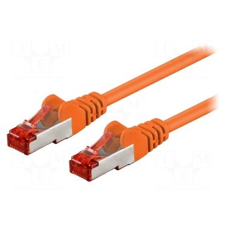 Patch cord | S/FTP | 6 | stranded | CCA | PVC | orange | 0.25m | 27AWG